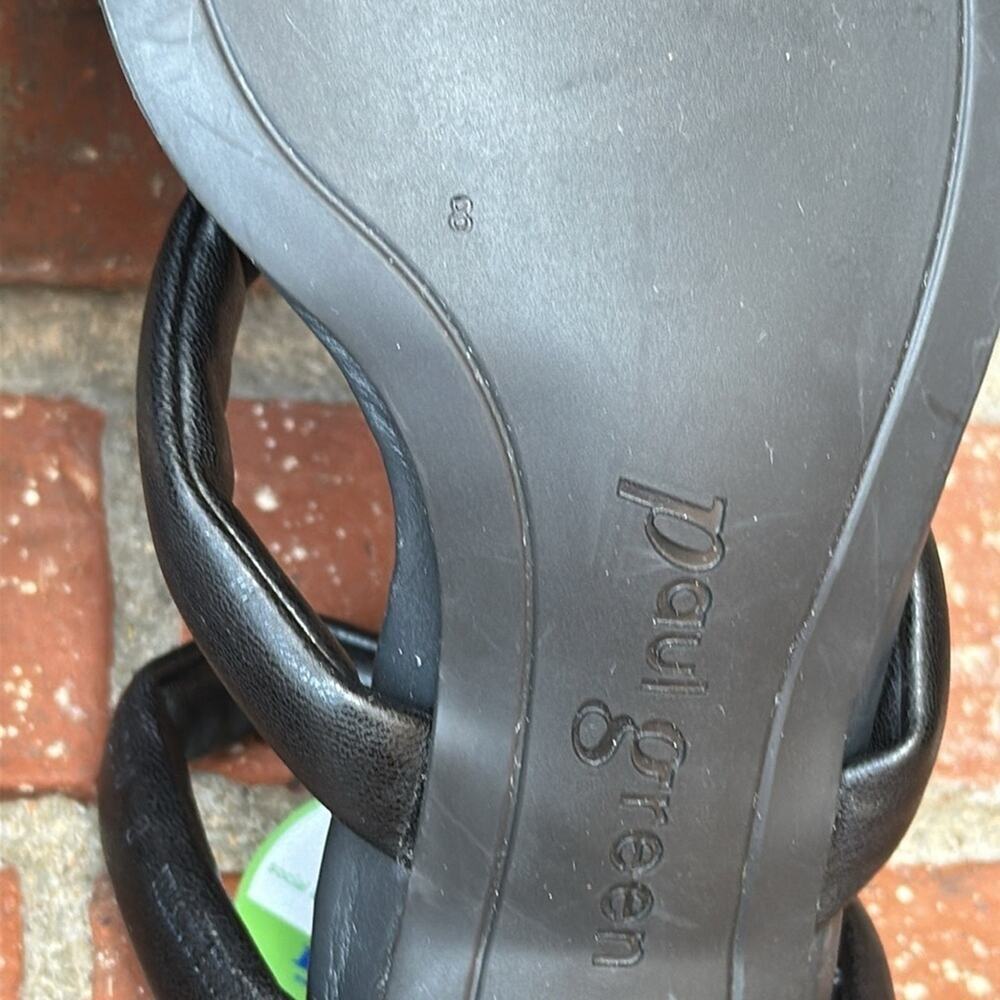Paul Green Leah Black Vegan Nappa Strappy Kitten Heel Sandal Women's Size 8 - Picture 7 of 9